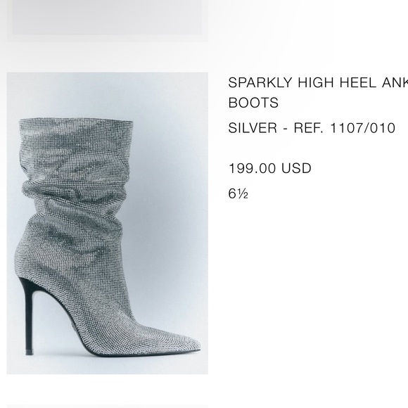 Zara Silver Heeled Boots - Picture 5 of 6